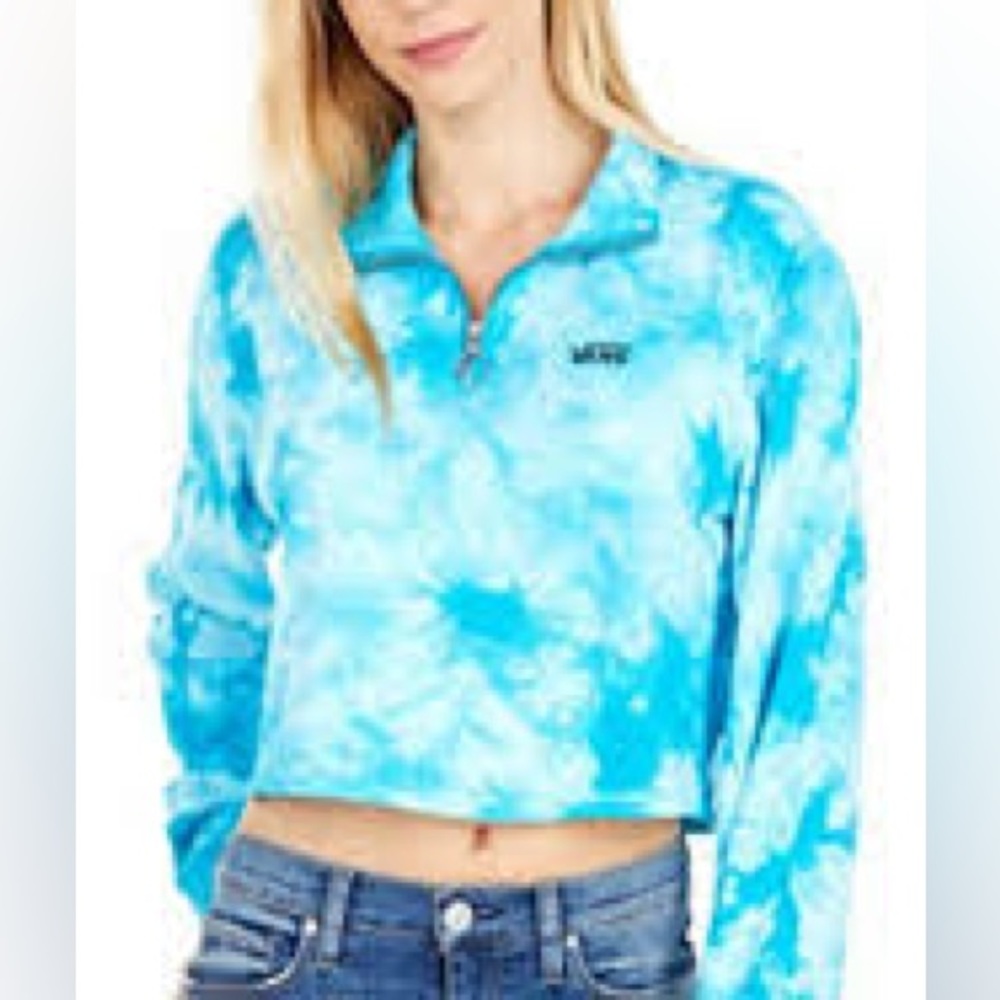 SZ XS Vans Chromoed Cloud Cropped 1/2 Zip Sweatshirt